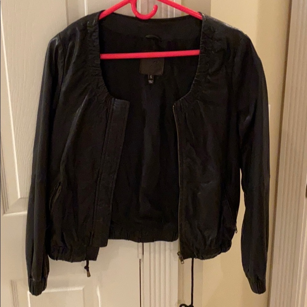 Joie black leather jacket